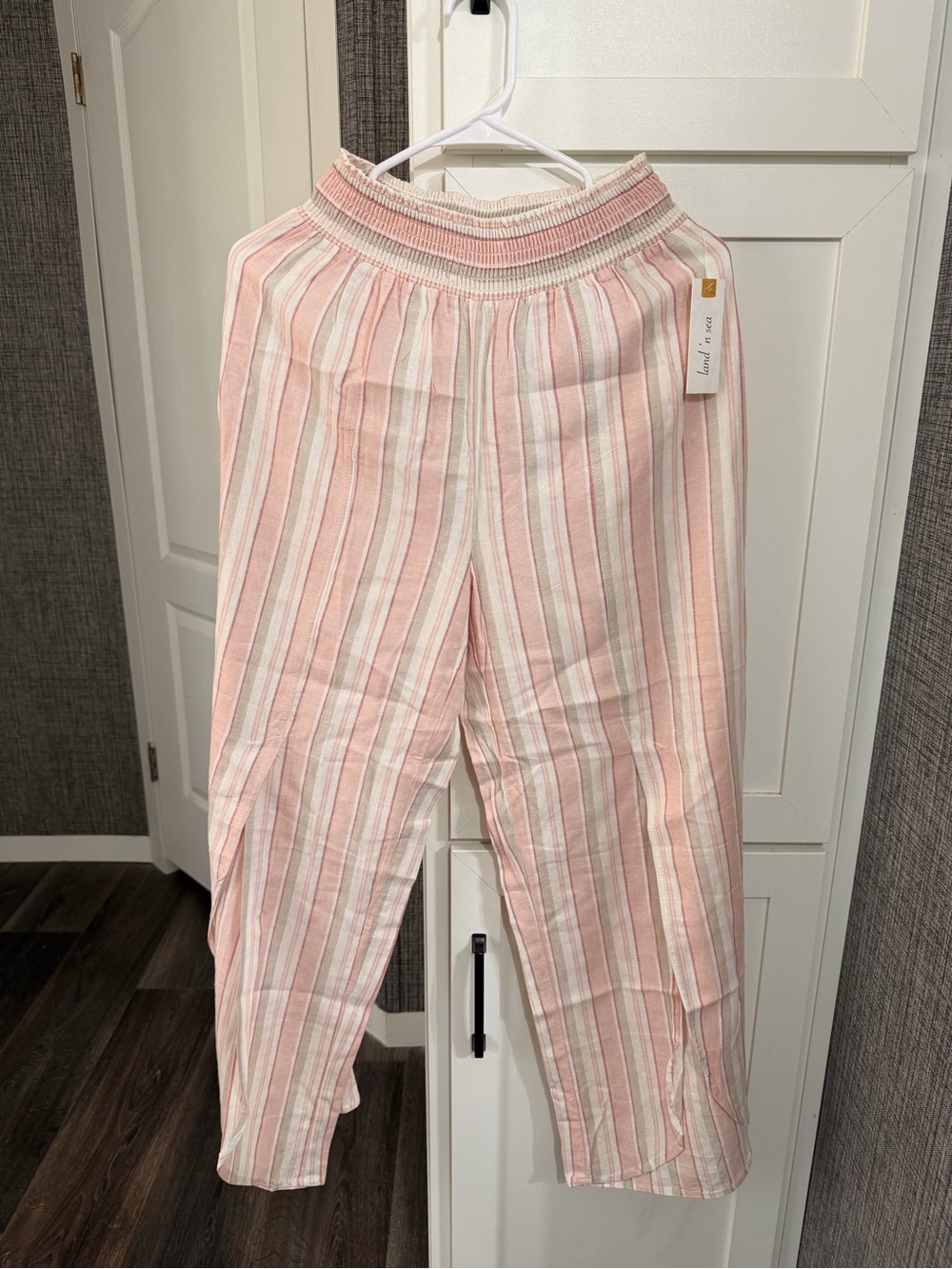 Striped Pink and White Lightweight Lounge Pants